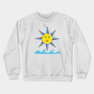 Wind rose with the sun and the sea Crewneck Sweatshirt